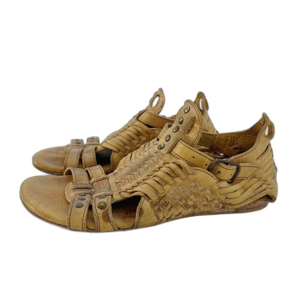 Bed Stu Claire III Women's Tan Leather Sandal Strappy Gladiator Boho Size 8 - Picture 1 of 8